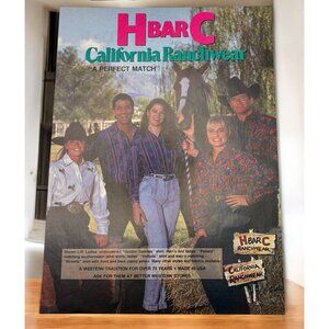H Bar C California Ranchwear Vintage Print Ad 1990s Western Style Rustic Fashion